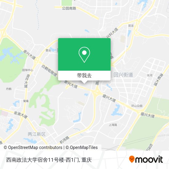 西南政法大学宿舍11号楼-西1门地图