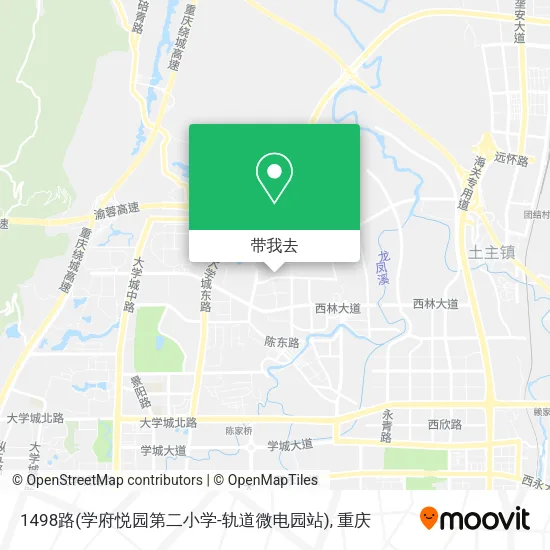1498路(学府悦园第二小学-轨道微电园站)地图