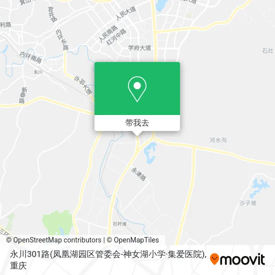 永川301路(凤凰湖园区管委会-神女湖小学·集爱医院)地图