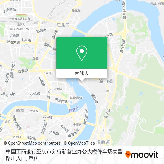 中国工商银行重庆市分行新营业办公大楼停车场泰昌路出入口地图