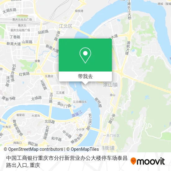 中国工商银行重庆市分行新营业办公大楼停车场泰昌路出入口地图