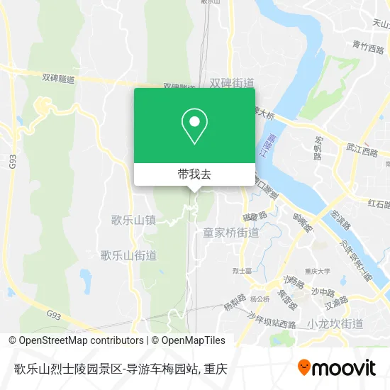 歌乐山烈士陵园景区-导游车梅园站地图
