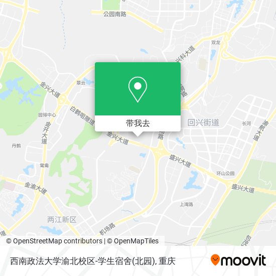 西南政法大学渝北校区-学生宿舍(北园)地图