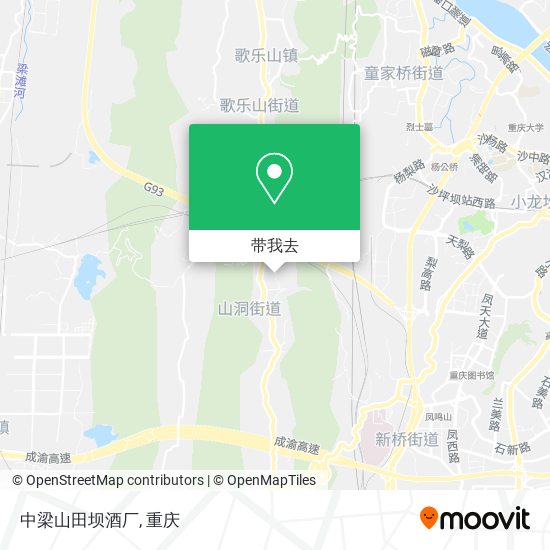 中梁山田坝酒厂地图