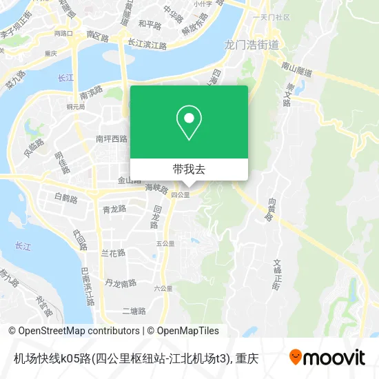 机场快线k05路(四公里枢纽站-江北机场t3)地图