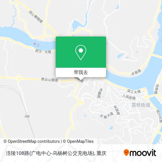 涪陵108路(广电中心-乌杨树公交充电场)地图