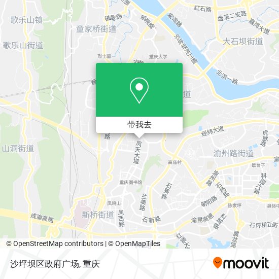 沙坪坝区政府广场地图