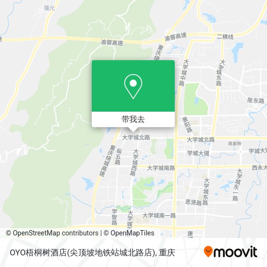 OYO梧桐树酒店(尖顶坡地铁站城北路店)地图