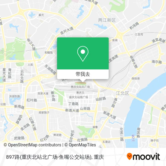 897路(重庆北站北广场-鱼嘴公交站场)地图