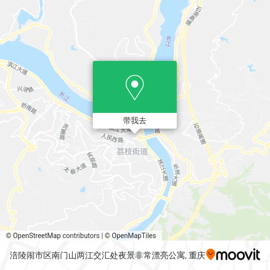 涪陵闹市区南门山两江交汇处夜景非常漂亮公寓地图