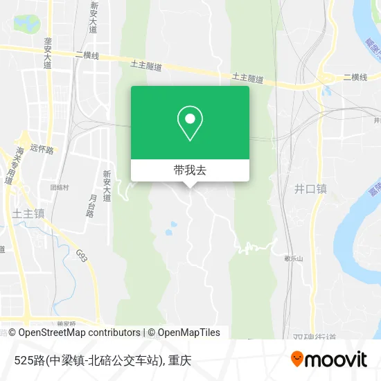 525路(中梁镇-北碚公交车站)地图