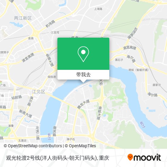 观光轮渡2号线(洋人街码头-朝天门码头)地图