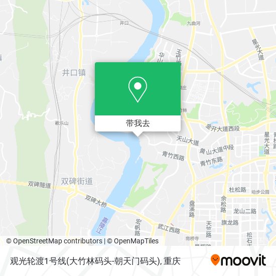 观光轮渡1号线(大竹林码头-朝天门码头)地图