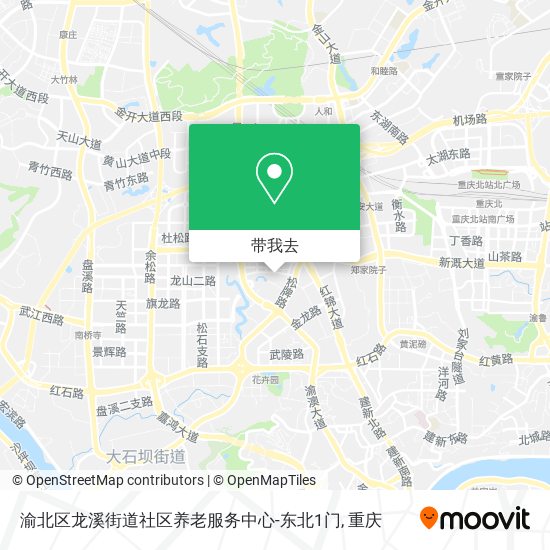 渝北区龙溪街道社区养老服务中心-东北1门地图