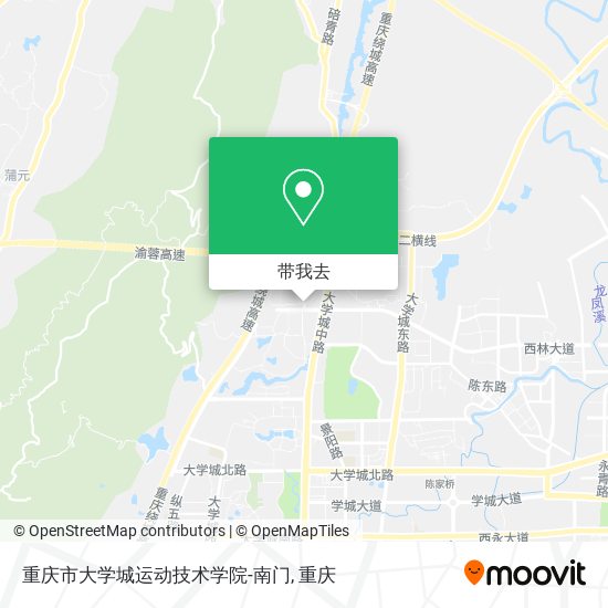 重庆市大学城运动技术学院-南门地图