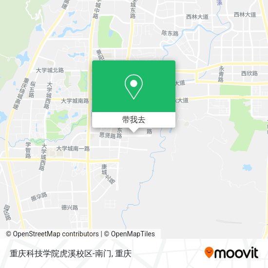 重庆科技学院虎溪校区-南门地图