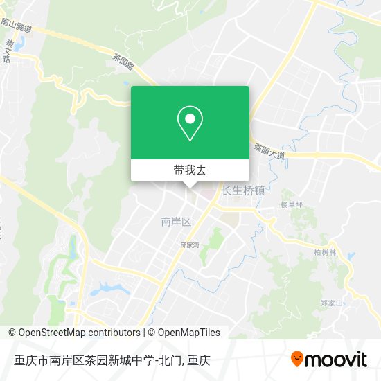 重庆市南岸区茶园新城中学-北门地图