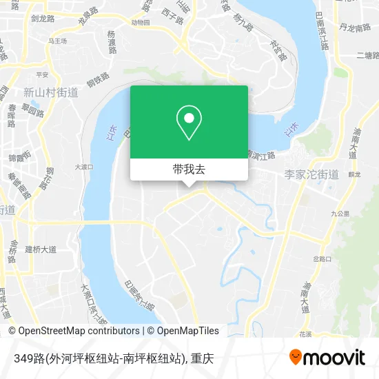 349路(外河坪枢纽站-南坪枢纽站)地图