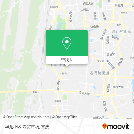 华龙小区-农贸市场地图