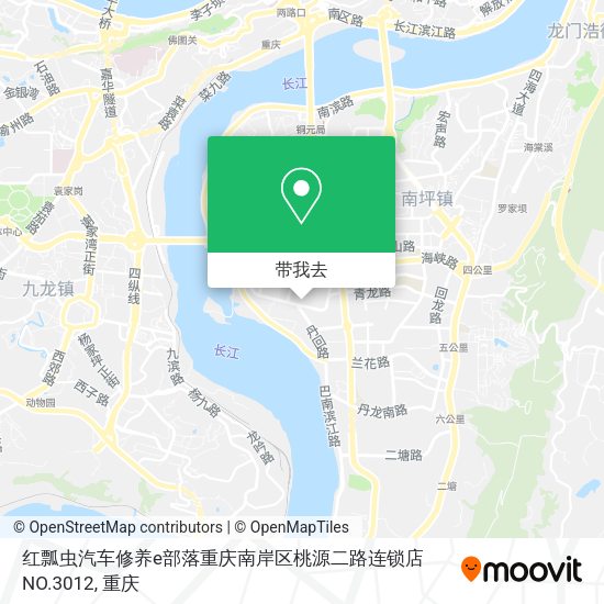 红瓢虫汽车修养e部落重庆南岸区桃源二路连锁店NO.3012地图