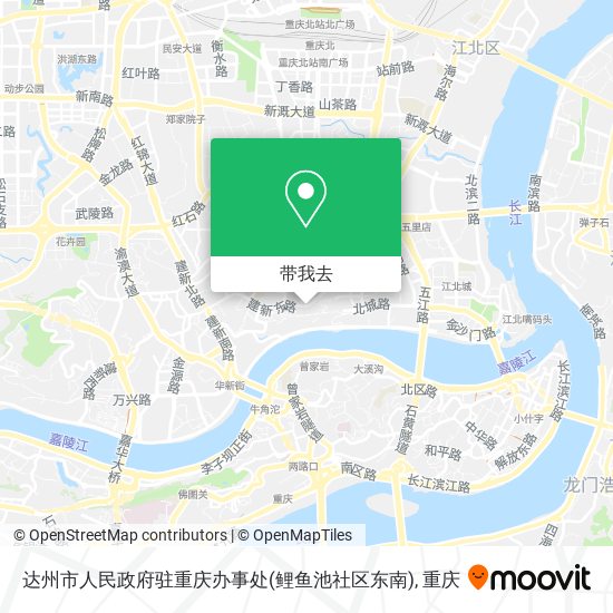 达州市人民政府驻重庆办事处(鲤鱼池社区东南)地图