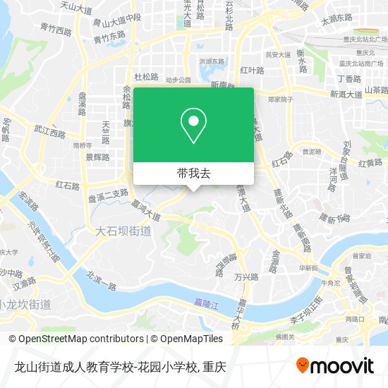 龙山街道成人教育学校-花园小学校地图
