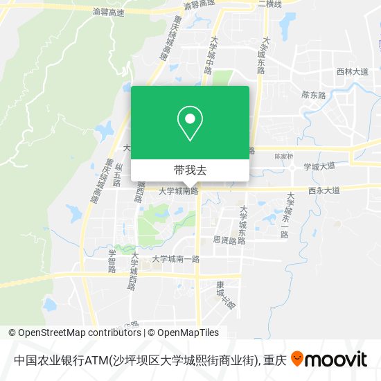 中国农业银行ATM(沙坪坝区大学城熙街商业街)地图