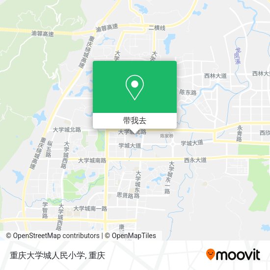 重庆大学城人民小学地图