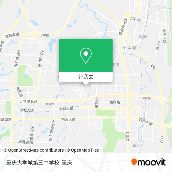 重庆大学城第三中学校地图