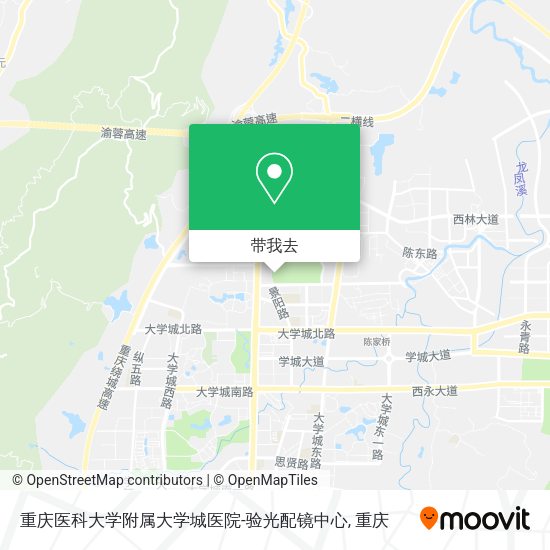 重庆医科大学附属大学城医院-验光配镜中心地图