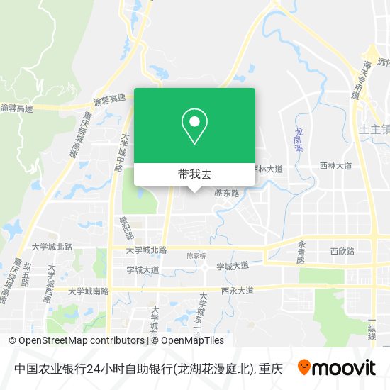 中国农业银行24小时自助银行(龙湖花漫庭北)地图