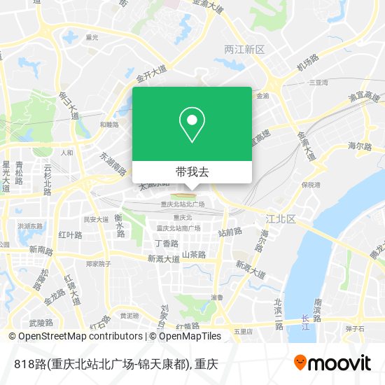 818路(重庆北站北广场-锦天康都)地图
