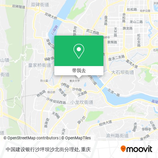 中国建设银行沙坪坝沙北街分理处地图