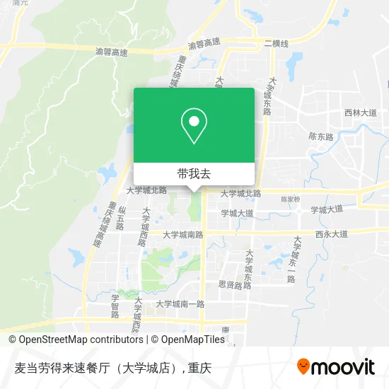 麦当劳得来速餐厅（大学城店）地图