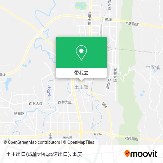 土主出口(成渝环线高速出口)地图