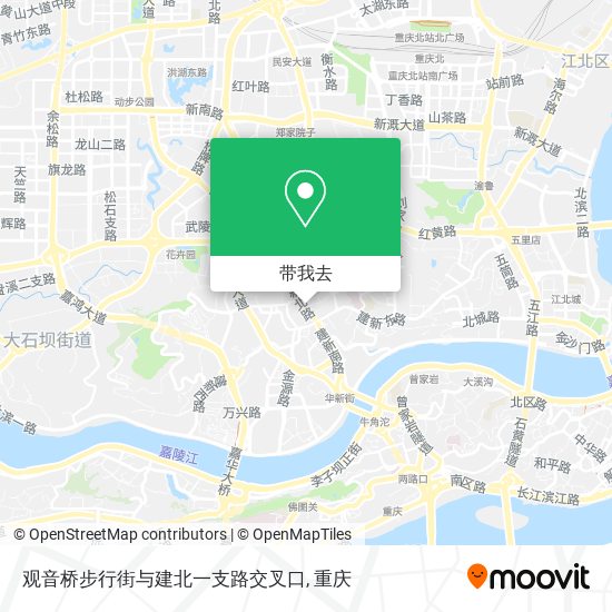 观音桥步行街与建北一支路交叉口地图