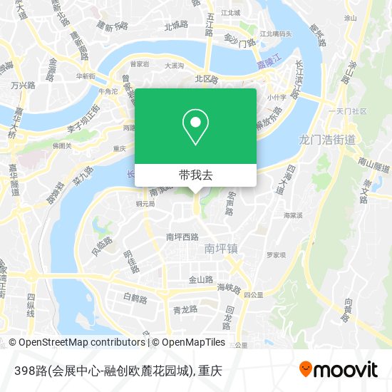 398路(会展中心-融创欧麓花园城)地图