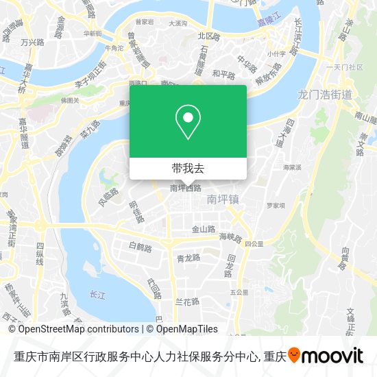 重庆市南岸区行政服务中心人力社保服务分中心地图
