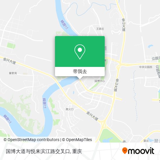 国博大道与悦来滨江路交叉口地图