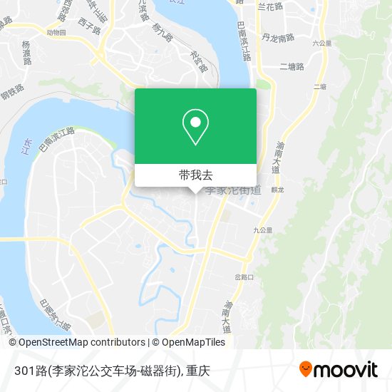 301路(李家沱公交车场-磁器街)地图