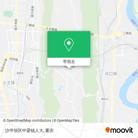 沙坪坝区中梁镇人大地图