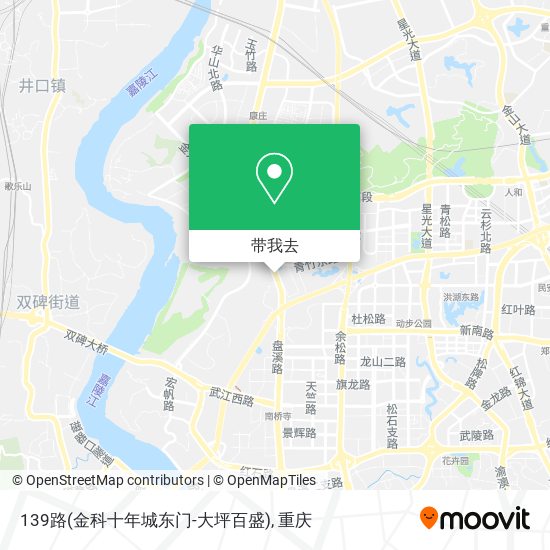 139路(金科十年城东门-大坪百盛)地图