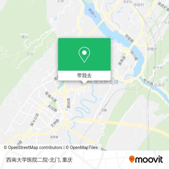 西南大学医院二院-北门地图