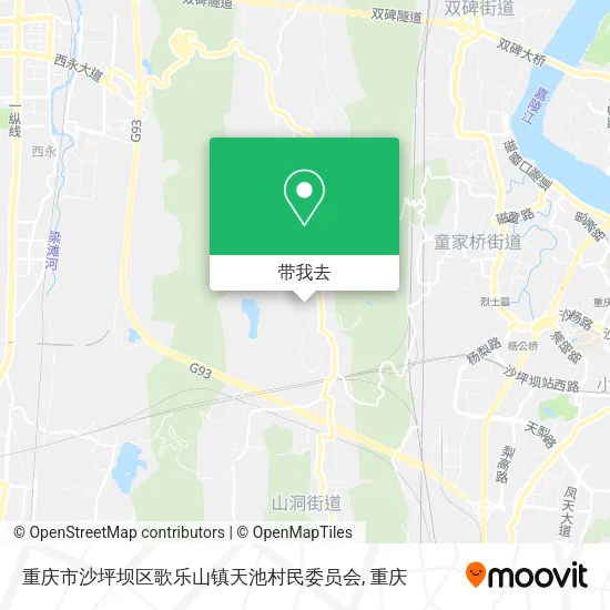 重庆市沙坪坝区歌乐山镇天池村民委员会地图