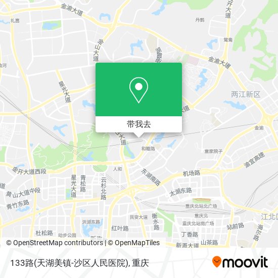 133路(天湖美镇-沙区人民医院)地图