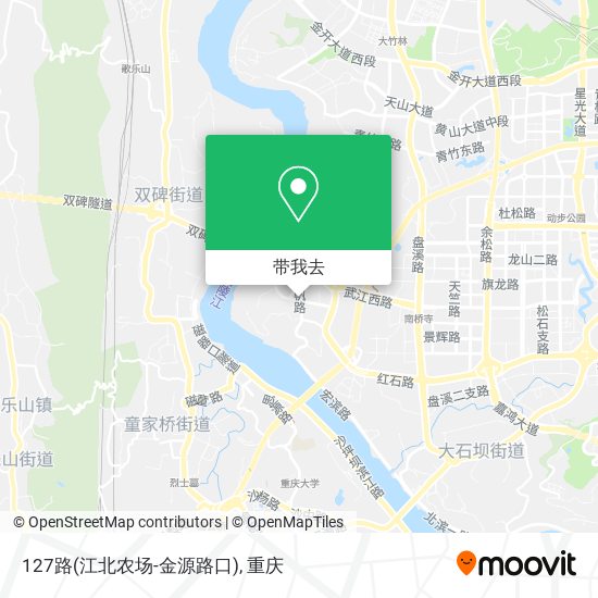 127路(江北农场-金源路口)地图