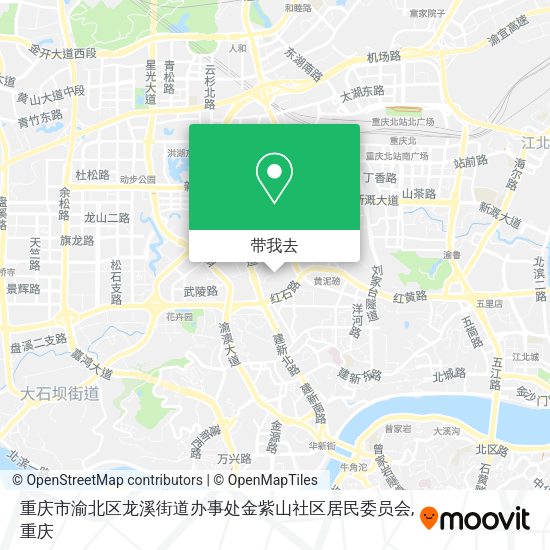 重庆市渝北区龙溪街道办事处金紫山社区居民委员会地图