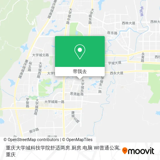重庆大学城科技学院舒适两房.厨房.电脑 WI普通公寓地图