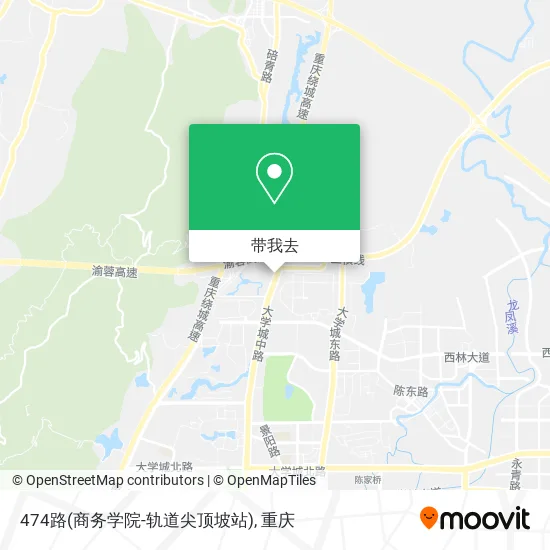 474路(商务学院-轨道尖顶坡站)地图