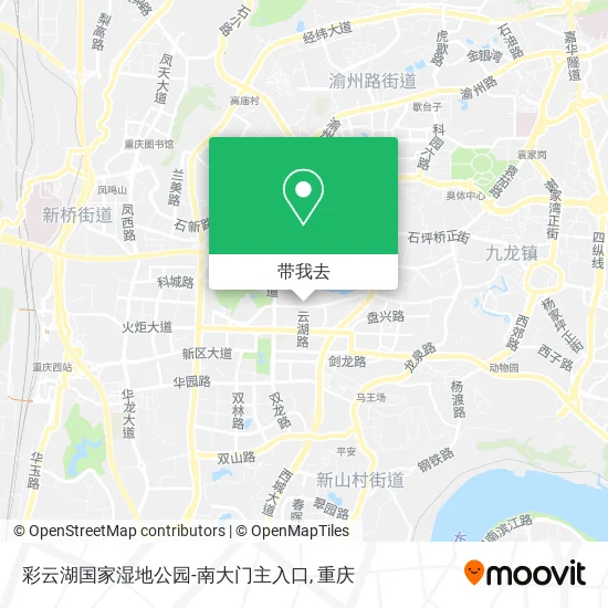 彩云湖国家湿地公园-南大门主入口地图